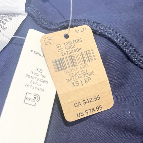 Victoria Secret PINK Leggings Womens XS Midnight Navy Blue Mid Rise Foldover - Picture 10 of 11